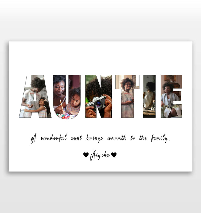 Personalised Auntie Image Collage Print