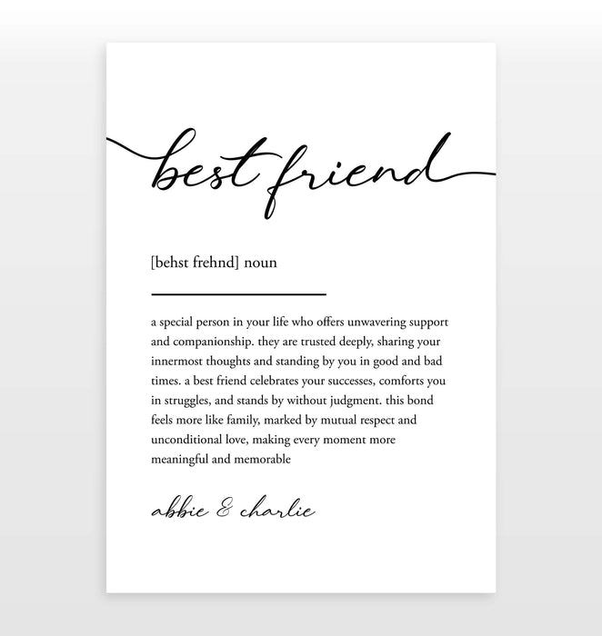 Personalised Friendship Definition Print
