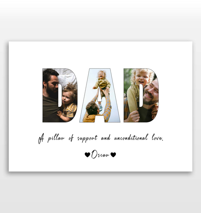 Personalised Dad Image Collage Print