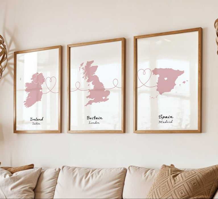 Personalised Three Location Prints