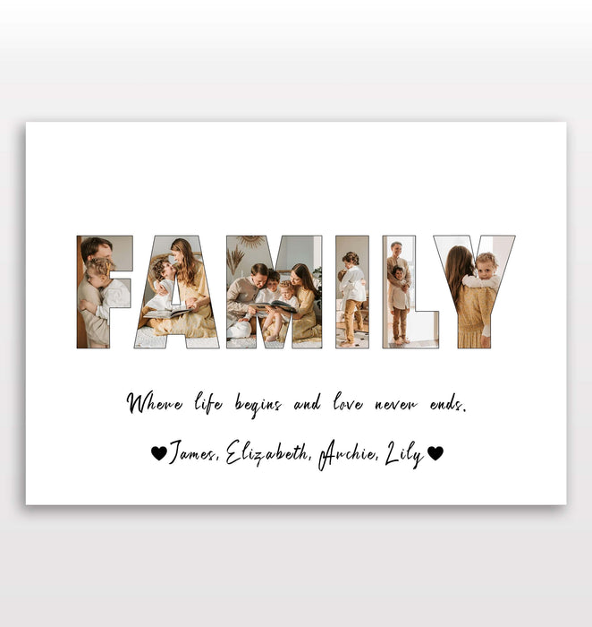 Personalised Family Image Collage Print