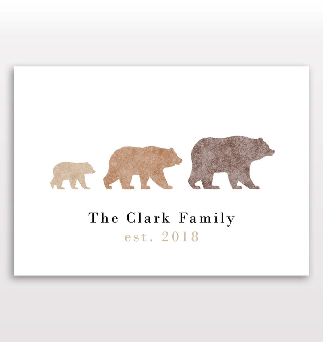 Personalised Bear Family Print