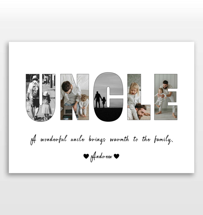 Personalised Uncle Image Collage Print