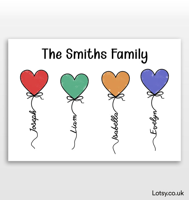 Globos familiares personalizados - Imprimir