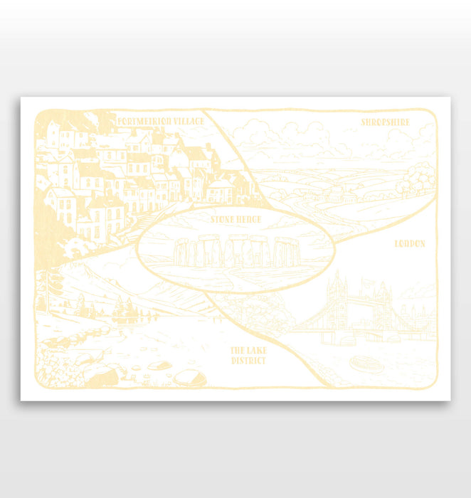 Personalised Hand Drawn Travel Print