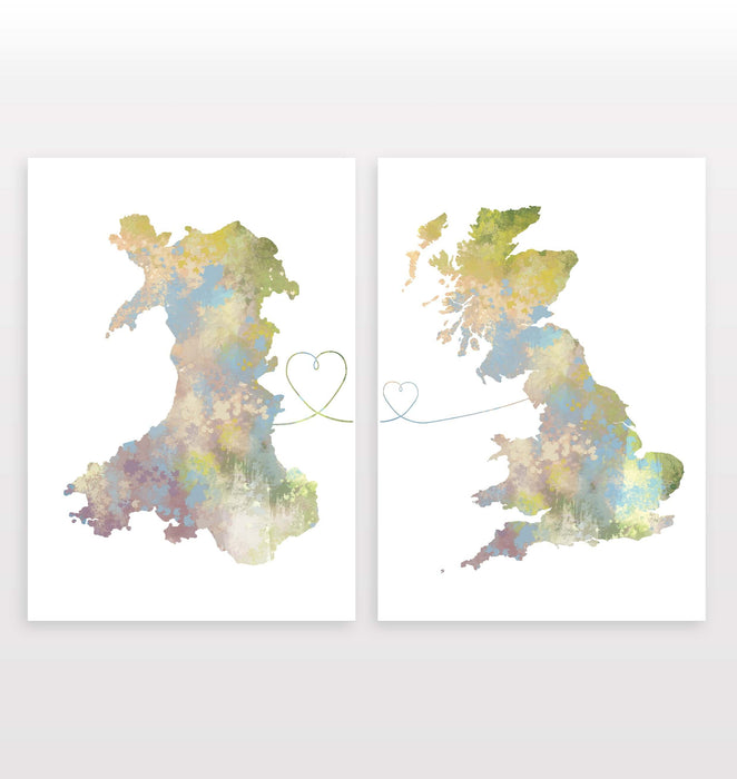 USA to Britain - Set of 2 Prints