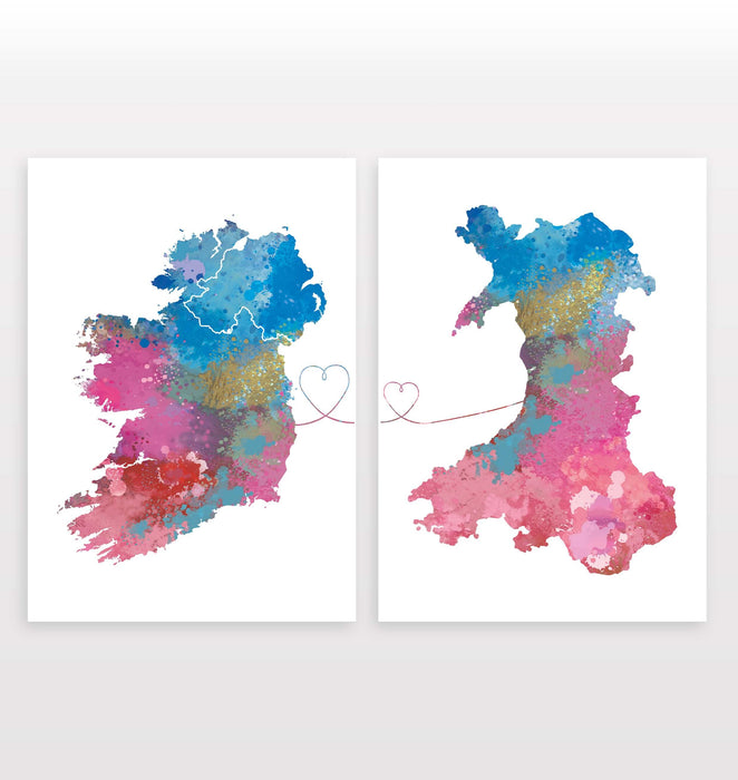 Ireland to Wales - Set of 2 Prints