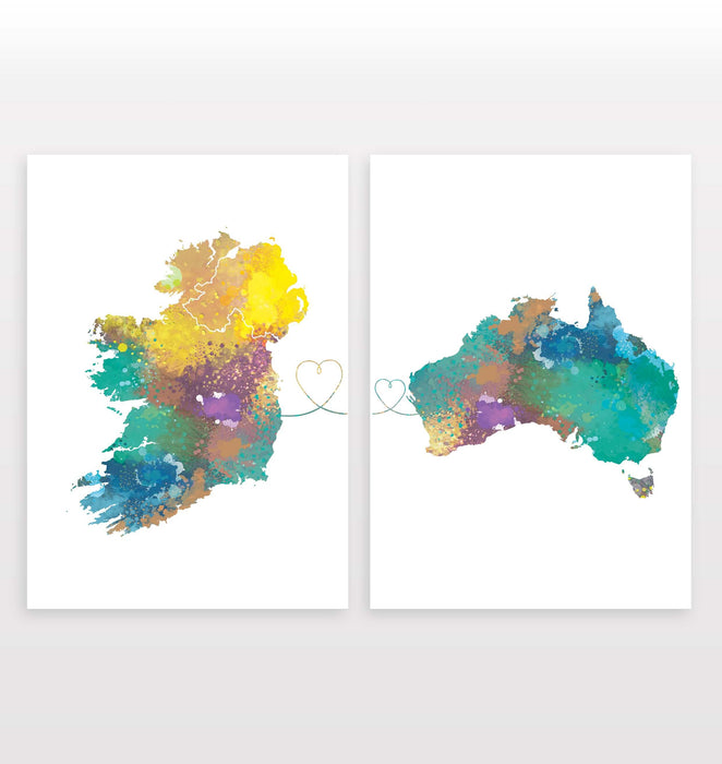 Ireland to Australia - Set of 2 Prints