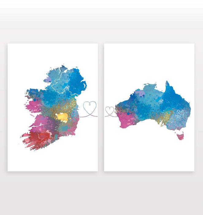 Ireland to Australia - Set of 2 Prints