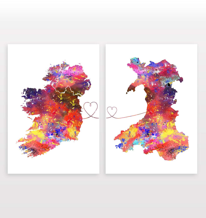 Ireland to Wales - Set of 2 Prints