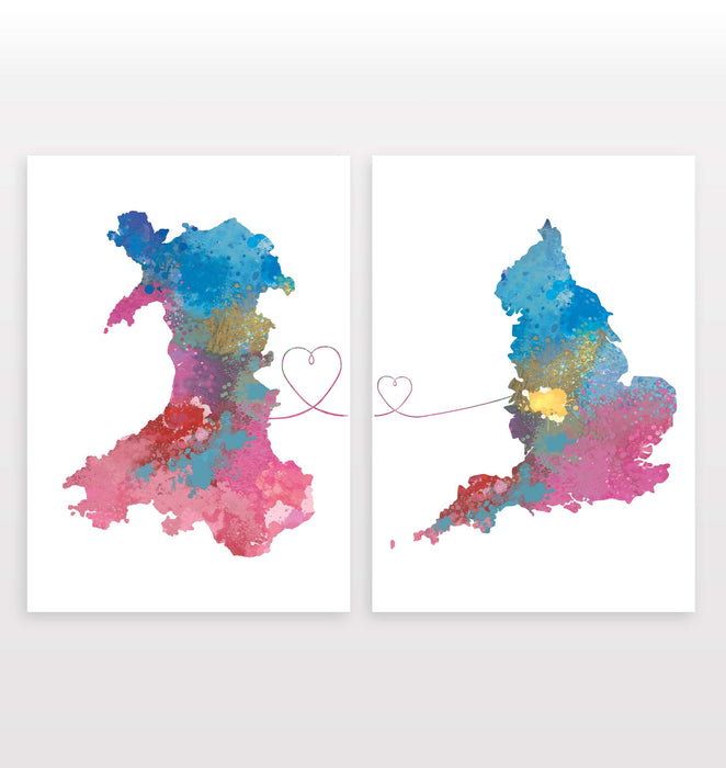 USA to England- Set of 2 Prints