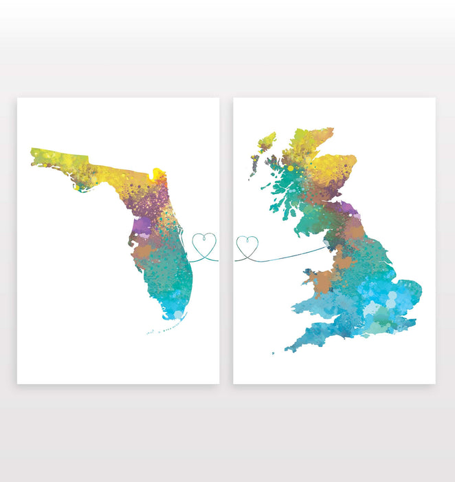 Florida to Britain - Set of 2 Prints