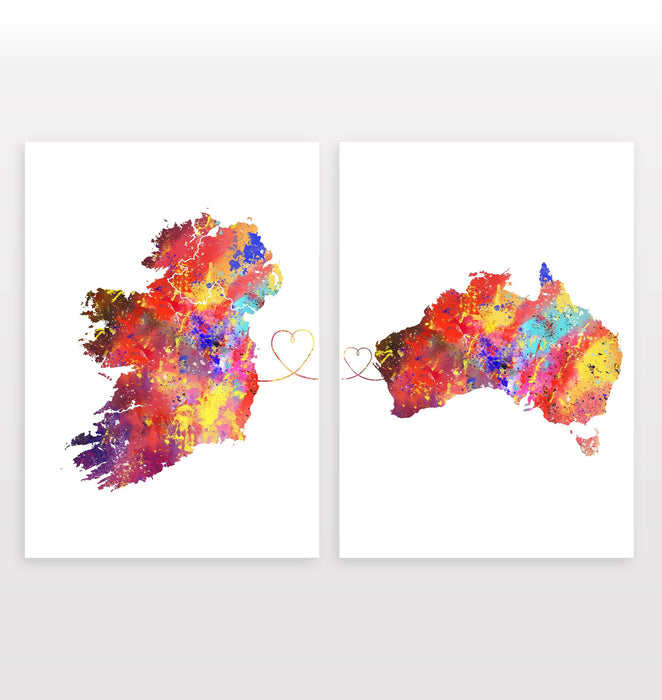 Ireland to Australia - Set of 2 Prints