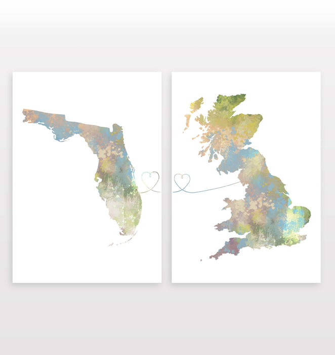 Florida to Britain - Set of 2 Prints