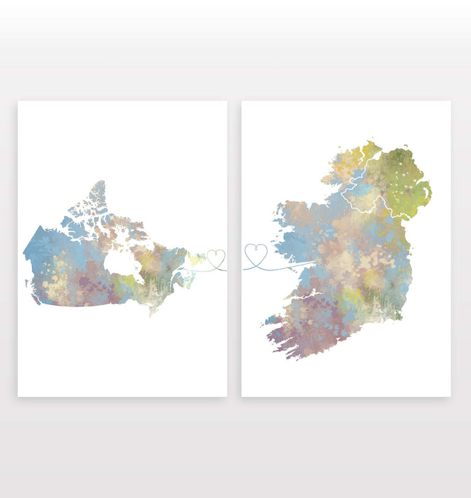 Canada to Ireland - Set of 2 Prints