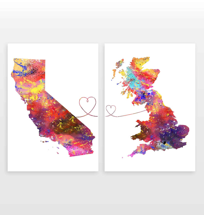 California to Britain - Set of 2 Prints