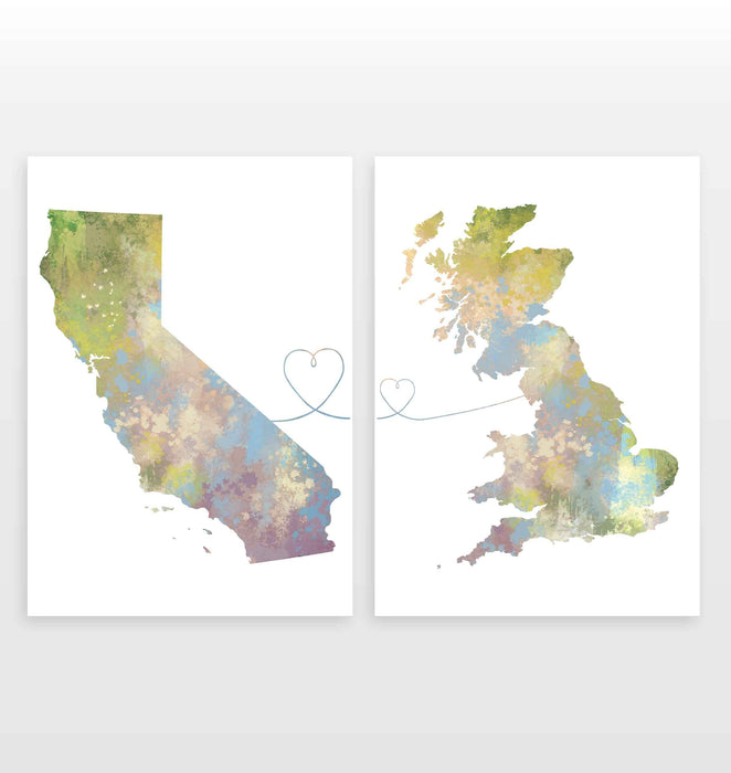 California to Britain - Set of 2 Prints