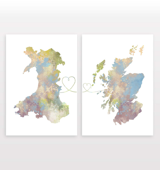 USA to Scotland - Set of 2 Prints