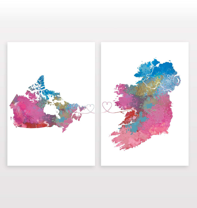 Canada to Ireland - Set of 2 Prints