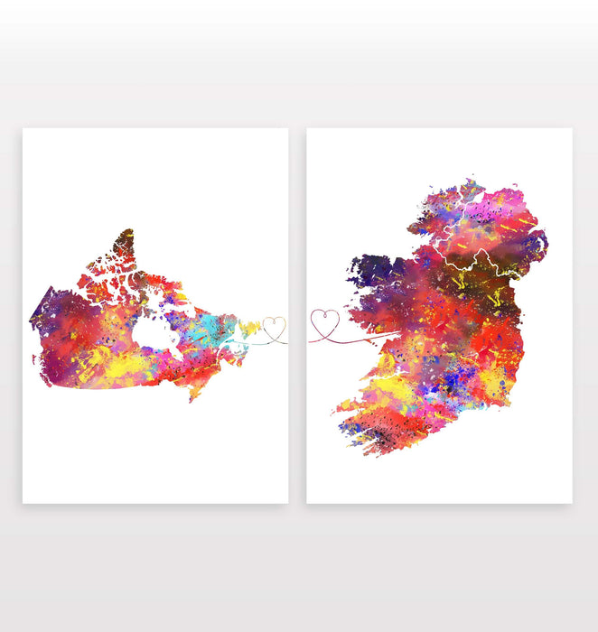 Canada to Ireland - Set of 2 Prints