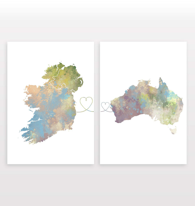 Ireland to Australia - Set of 2 Prints