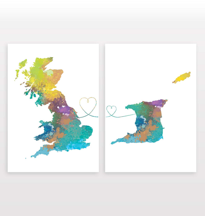 Uk to Trinidad and Tobago - Set of 2 Prints