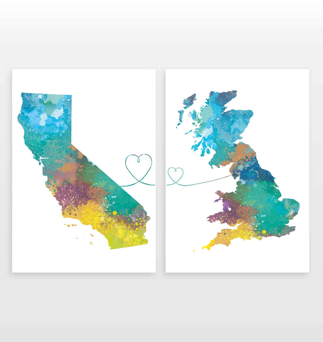 California to Britain - Set of 2 Prints