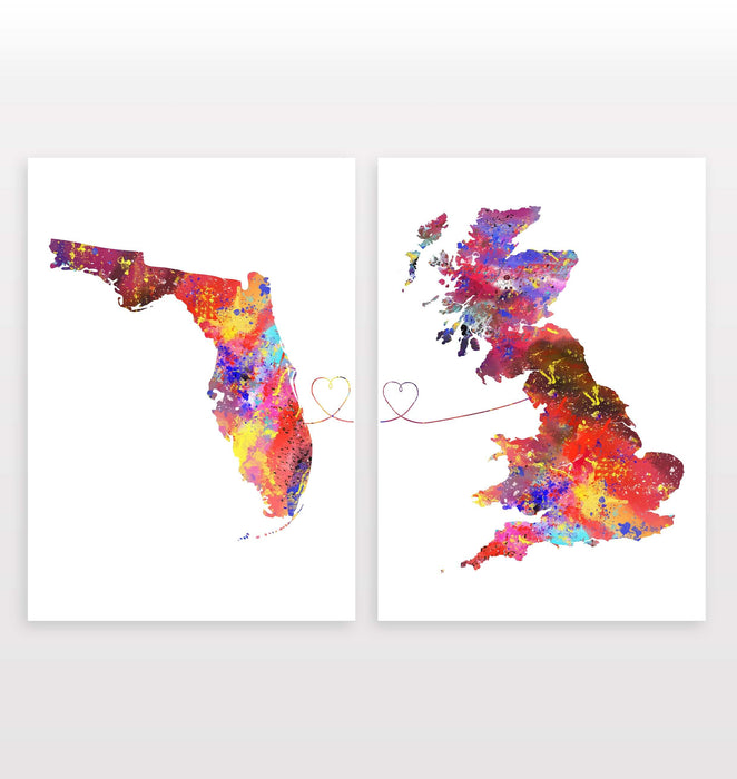 Florida to Britain - Set of 2 Prints