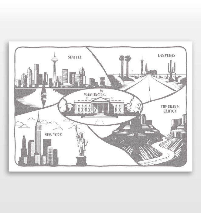 Personalised Hand Drawn Travel Print