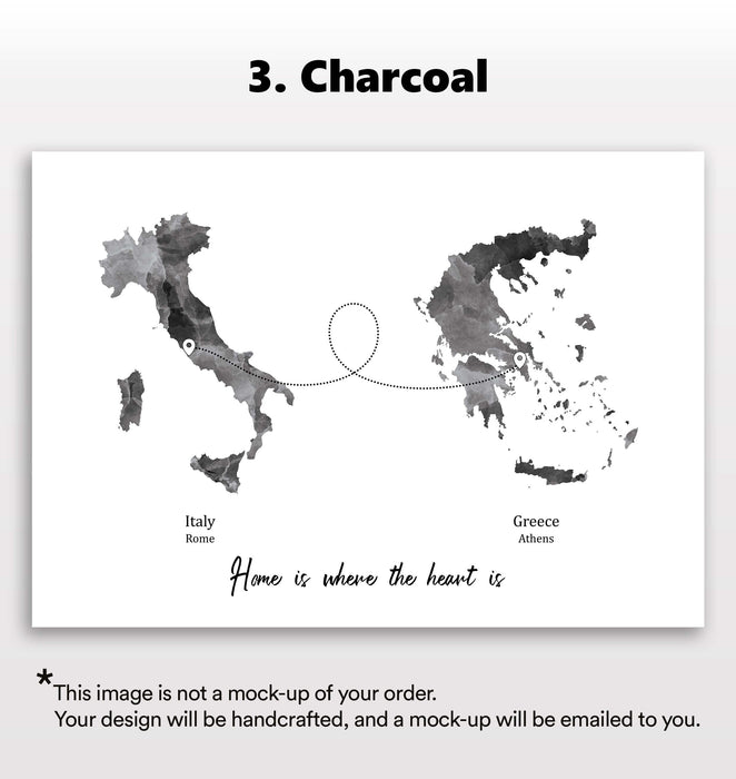 Personalised two location Print 3.0 - Custom Line