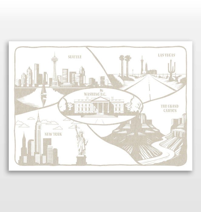 Personalised Hand Drawn Travel Print