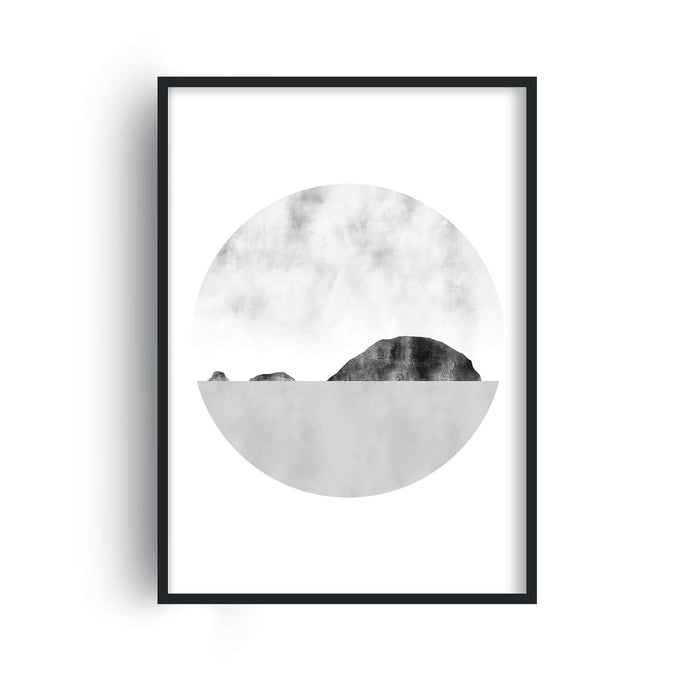 Abstract Greyscale Ocean Cliffs  - Set of 4