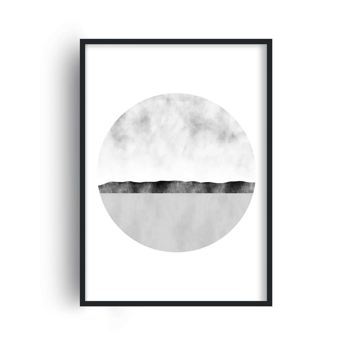 Abstract Greyscale Ocean Cliffs  - Set of 4