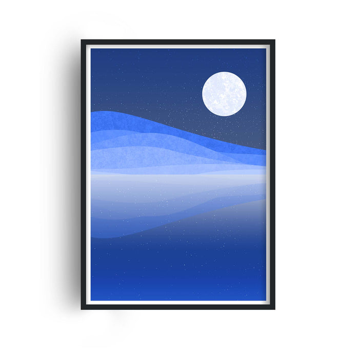 Abstract Blue Desert Night - Set of 3