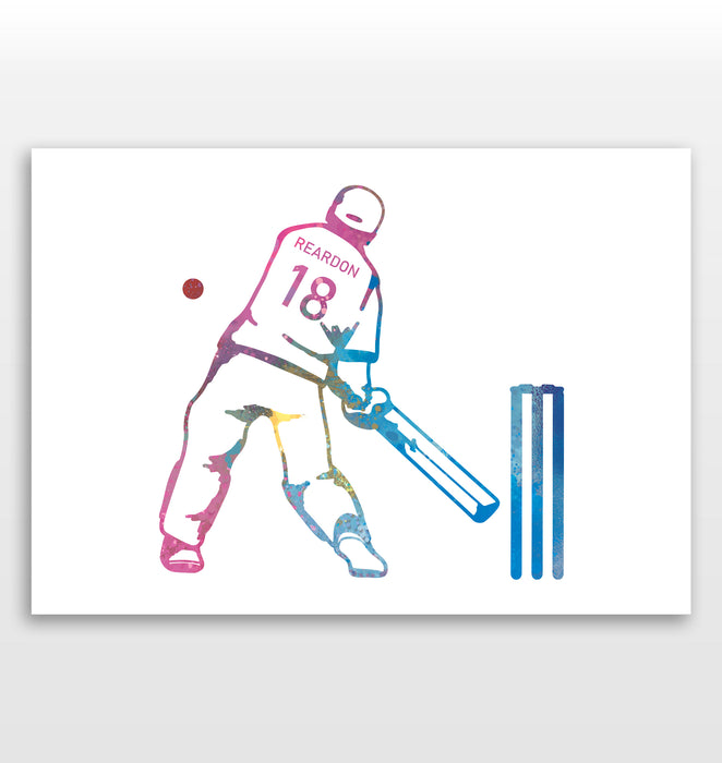Personalised Cricket Print