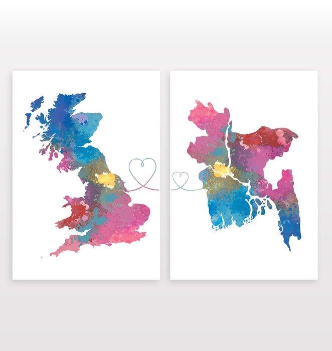 Britain to Bangladesh - Set of 2 Prints