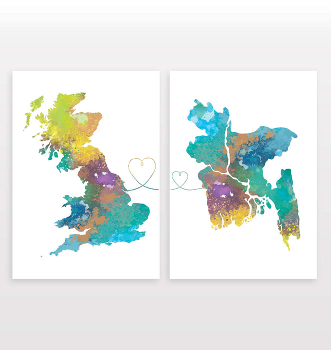 Britain to Bangladesh - Set of 2 Prints