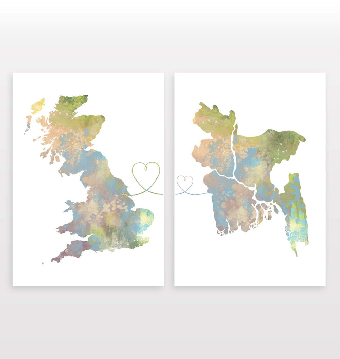 Britain to Bangladesh - Set of 2 Prints