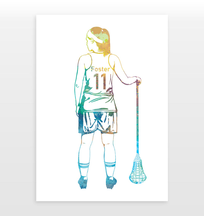 Personalised Women's Lacrosse Print