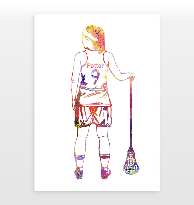 Personalised Women's Lacrosse Print