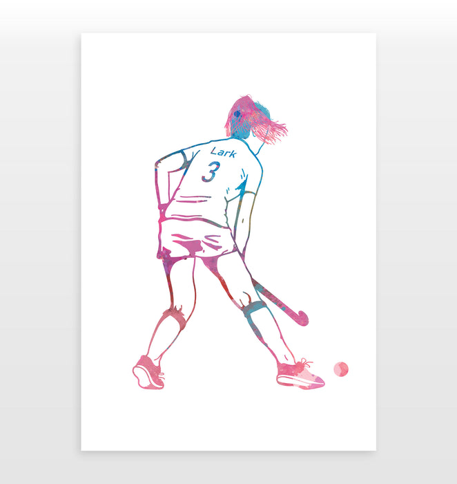 Personalised Women's Hockey Print