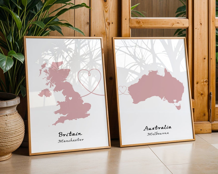 Personalised two location Prints