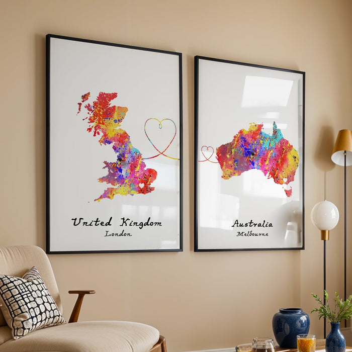 Personalised two location Prints