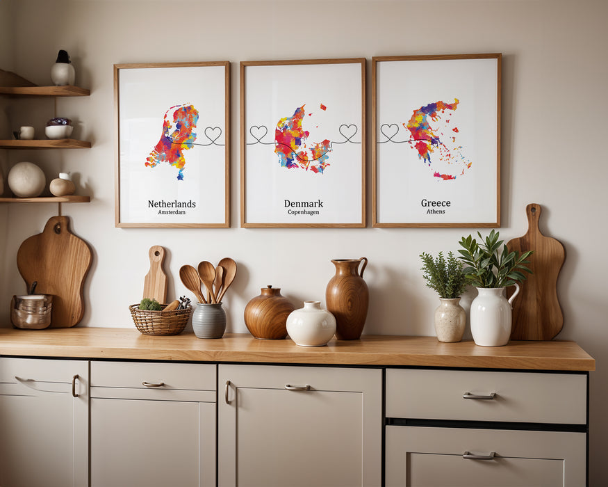 Personalised Three Location Prints 2.0 - Custom Line