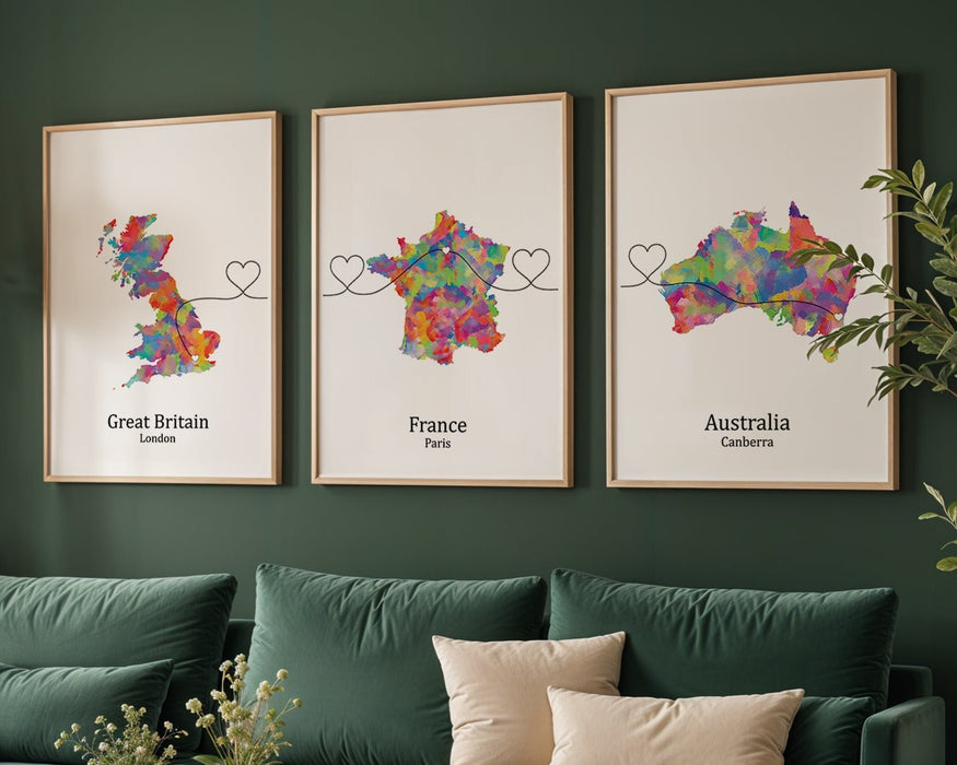 Personalised Three Location Prints 2.0 - Custom Line