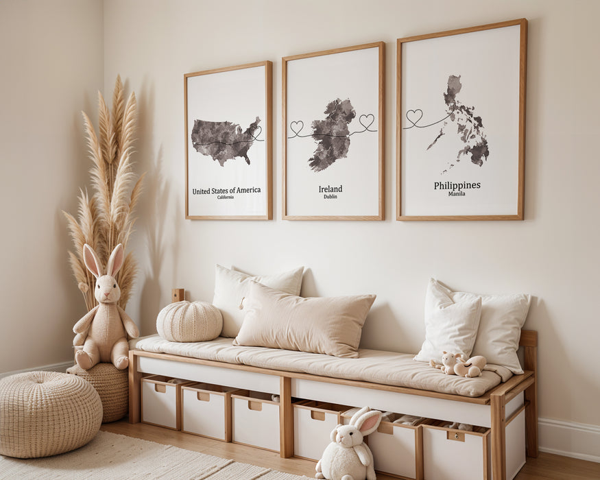 Personalised Three Location Prints 2.0 - Custom Line