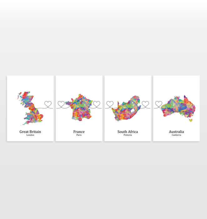 Personalised Four Location Prints 2.0 - Custom Line