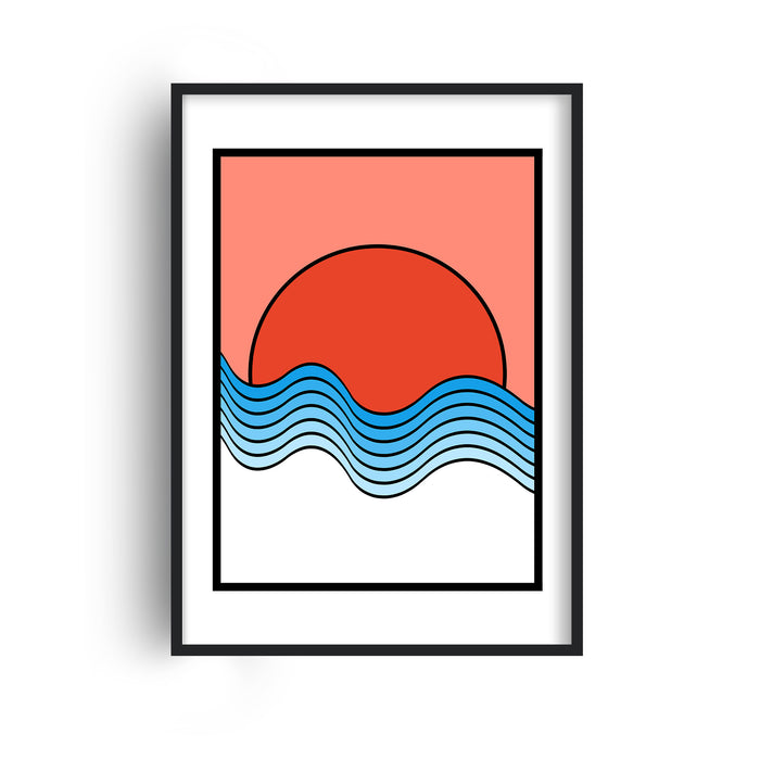 Abstract Minimalist Ocean Sunset