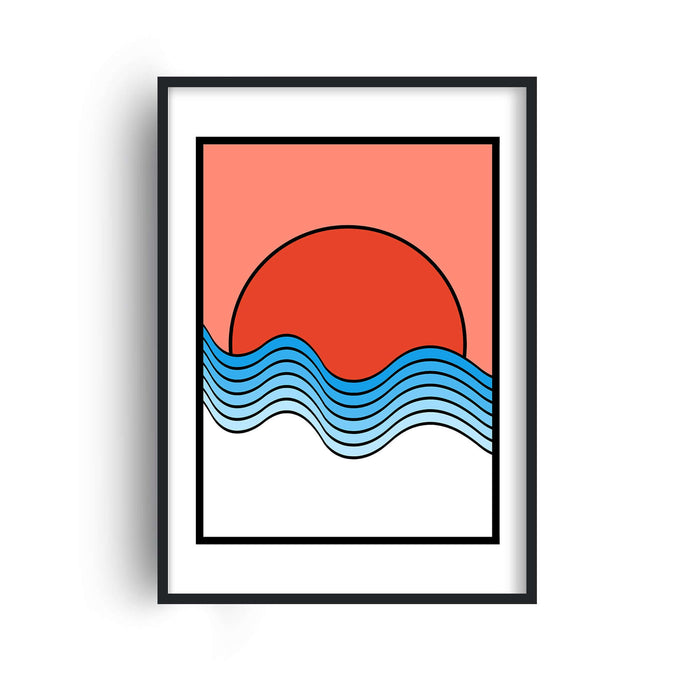 Abstract Minimalist Ocean Sunset