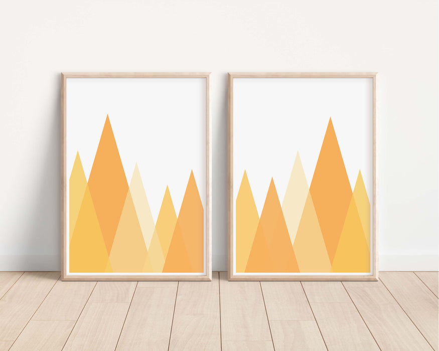 Abstract Scandinavian Mountains - Set of 2